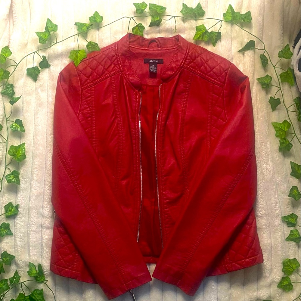 Alfani Red Pleather Jacket